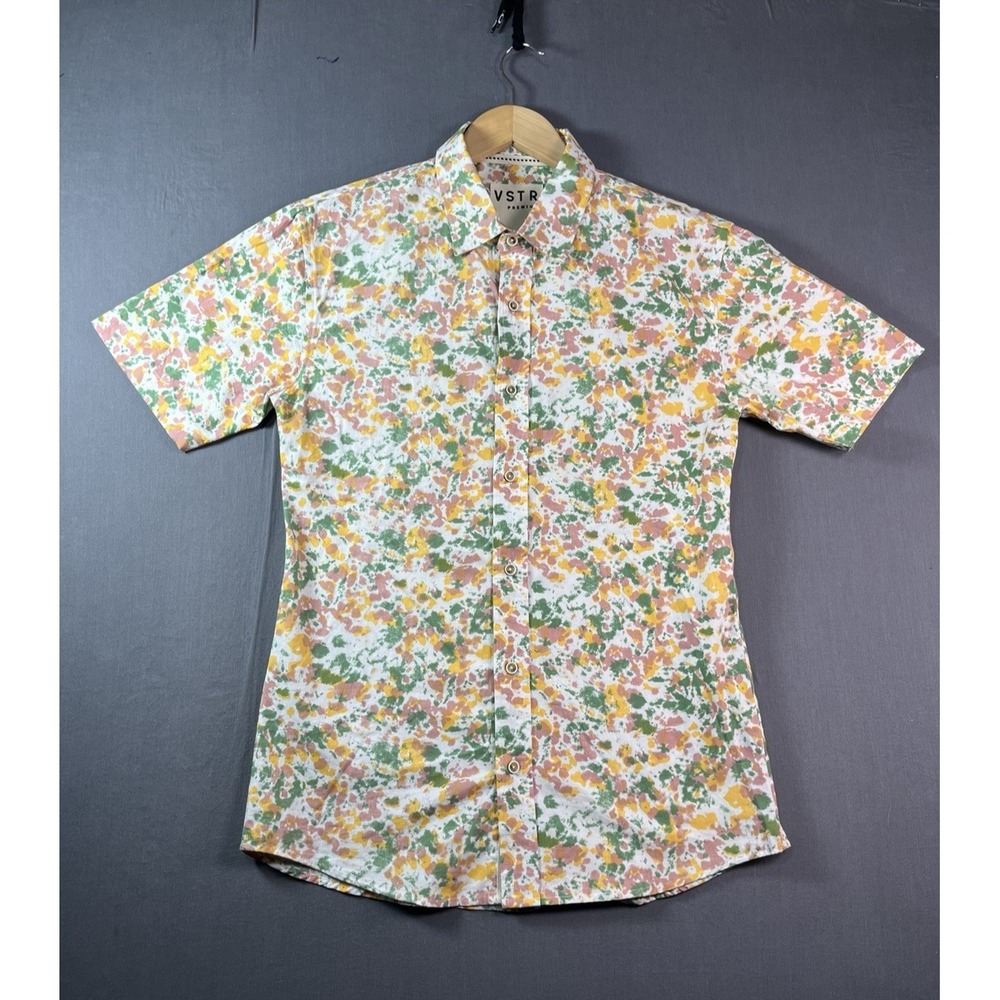 VSTR Premium Medium Multi Color Short Sleeve Button Up Men's Shirt